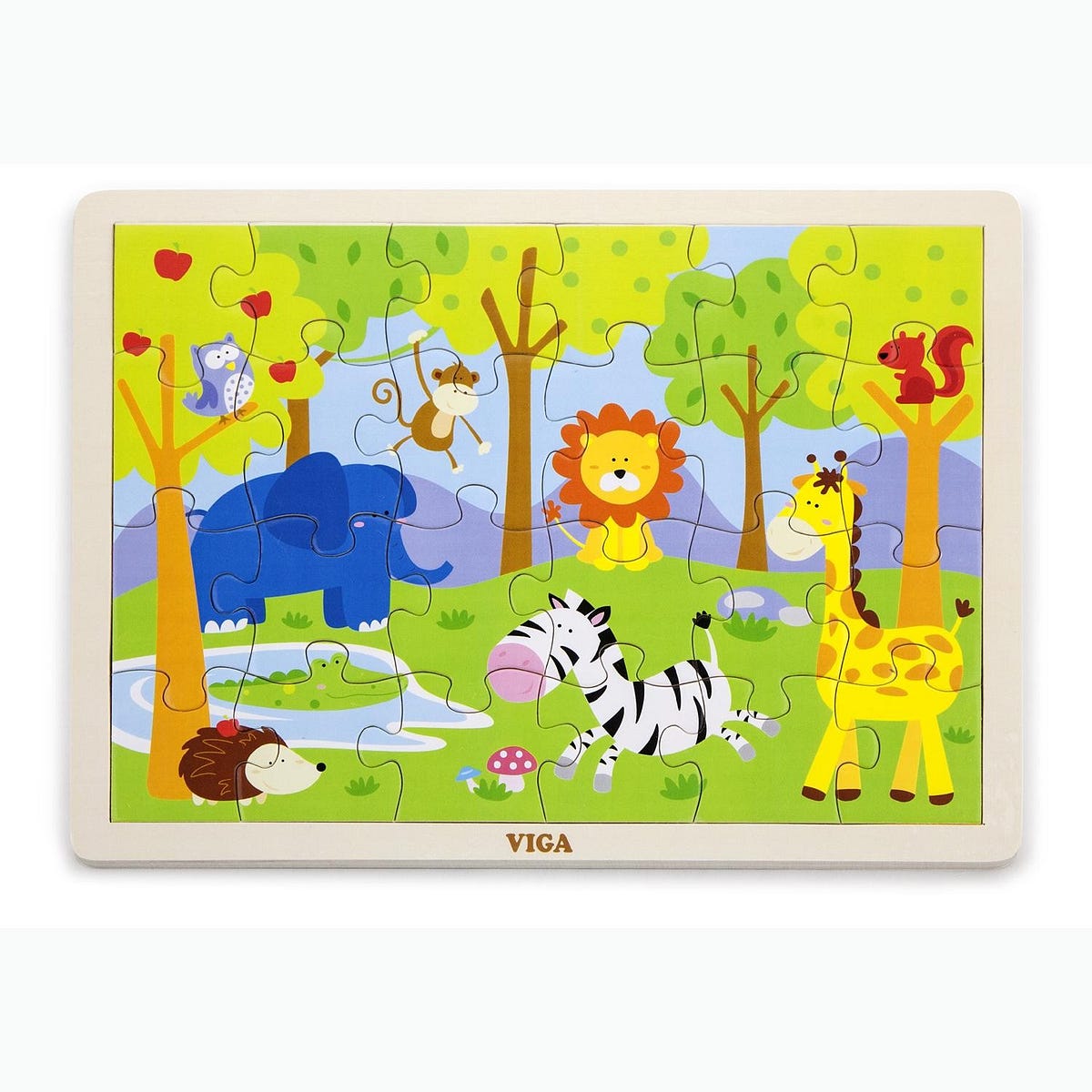 Puzzle Bois Animaux 3D Coloré 24p — 24p, 3d | Boutique NAYA