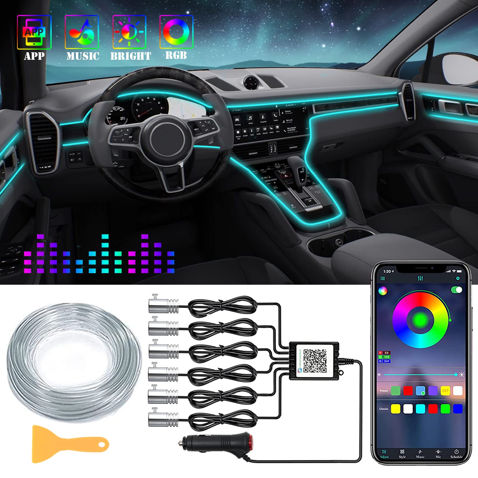 Lumière LED Intérieure Voiture RGB — interieure, led | Boutique NAYA