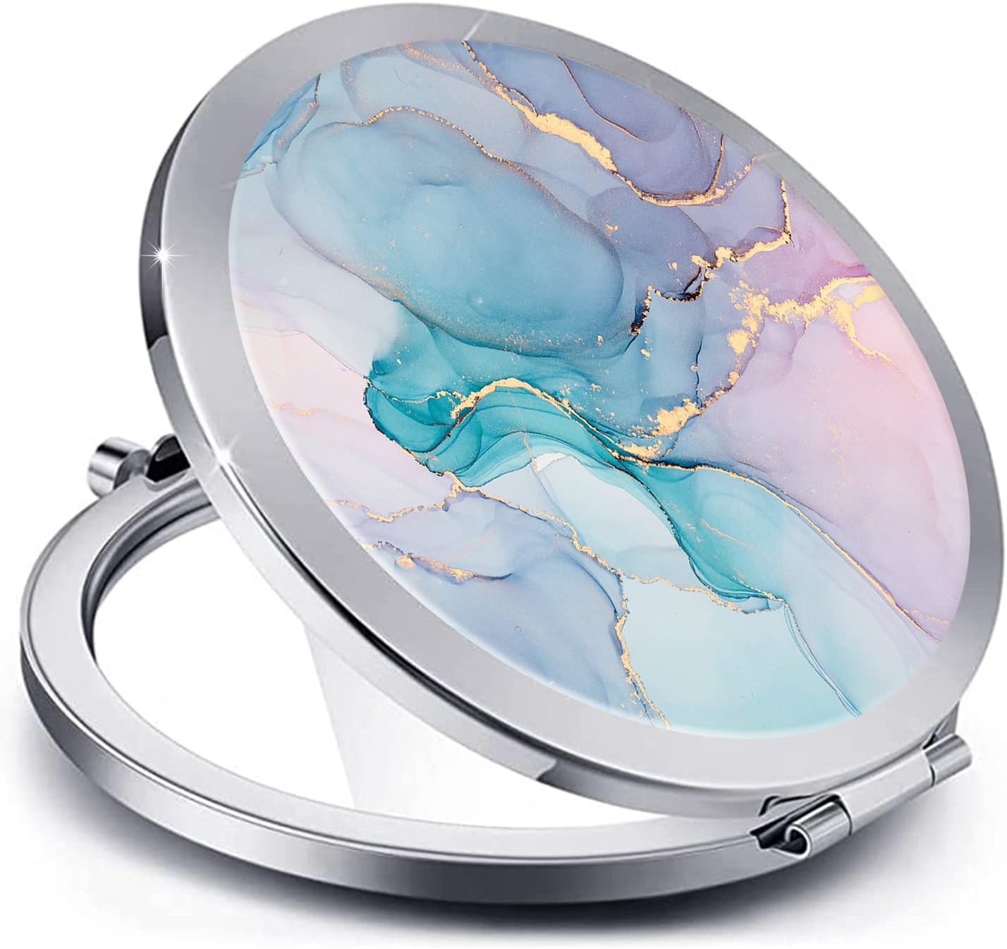 Miroir Poche Compact Motif Marbré — compact, marbre | Boutique NAYA