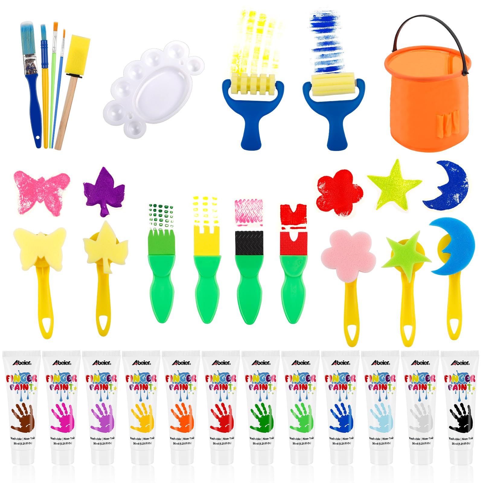 Kit Peinture Doigt Lavable Bébé — bebe, doigt | Boutique NAYA