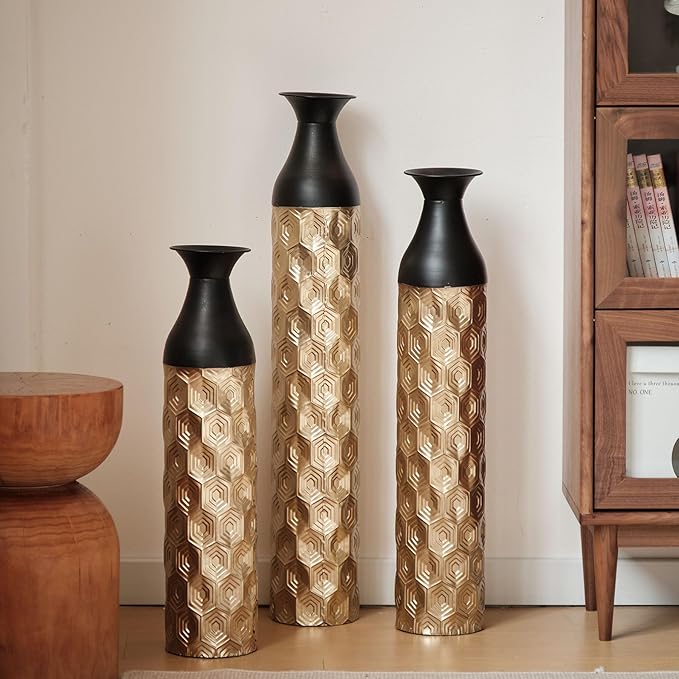 Set 3 Vases Géométriques Noir — geometriques, noir | Boutique NAYA