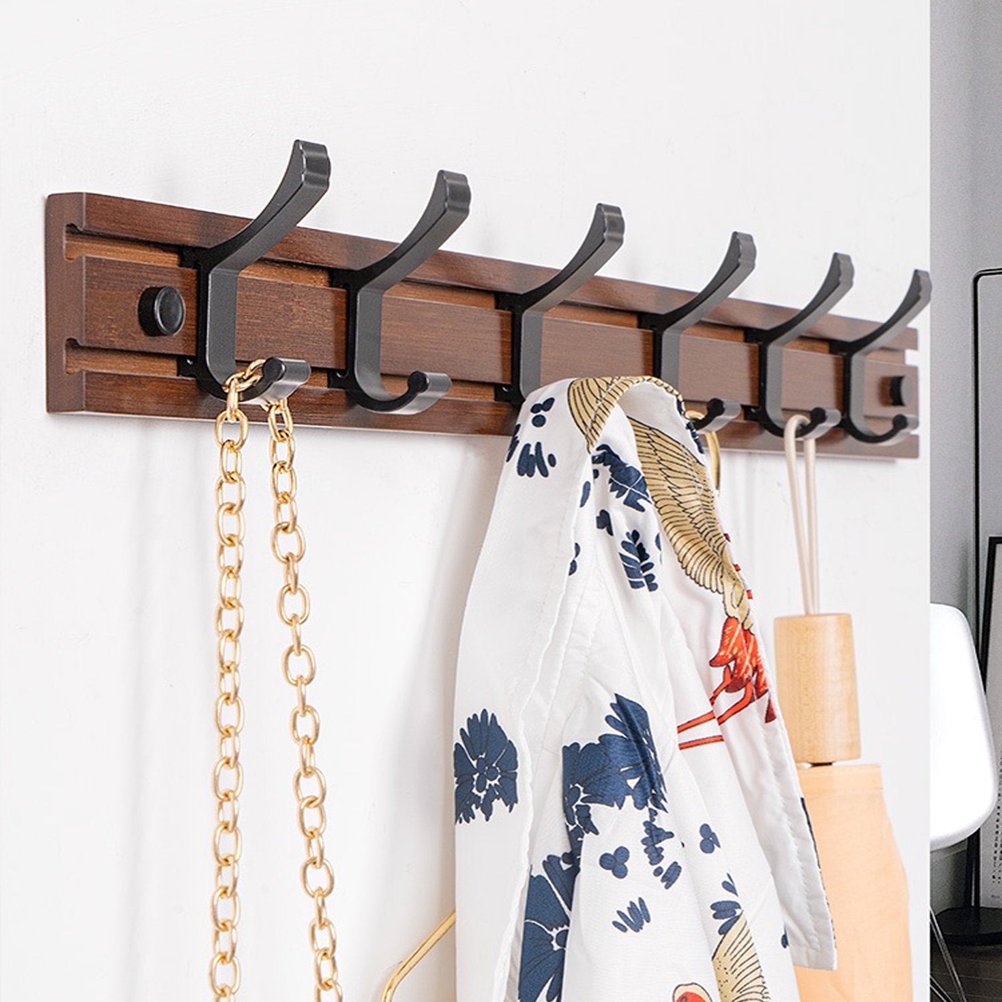 Porte-Manteau Mural Bois 6 Croch. — 6crochets, bois | Boutique NAYA