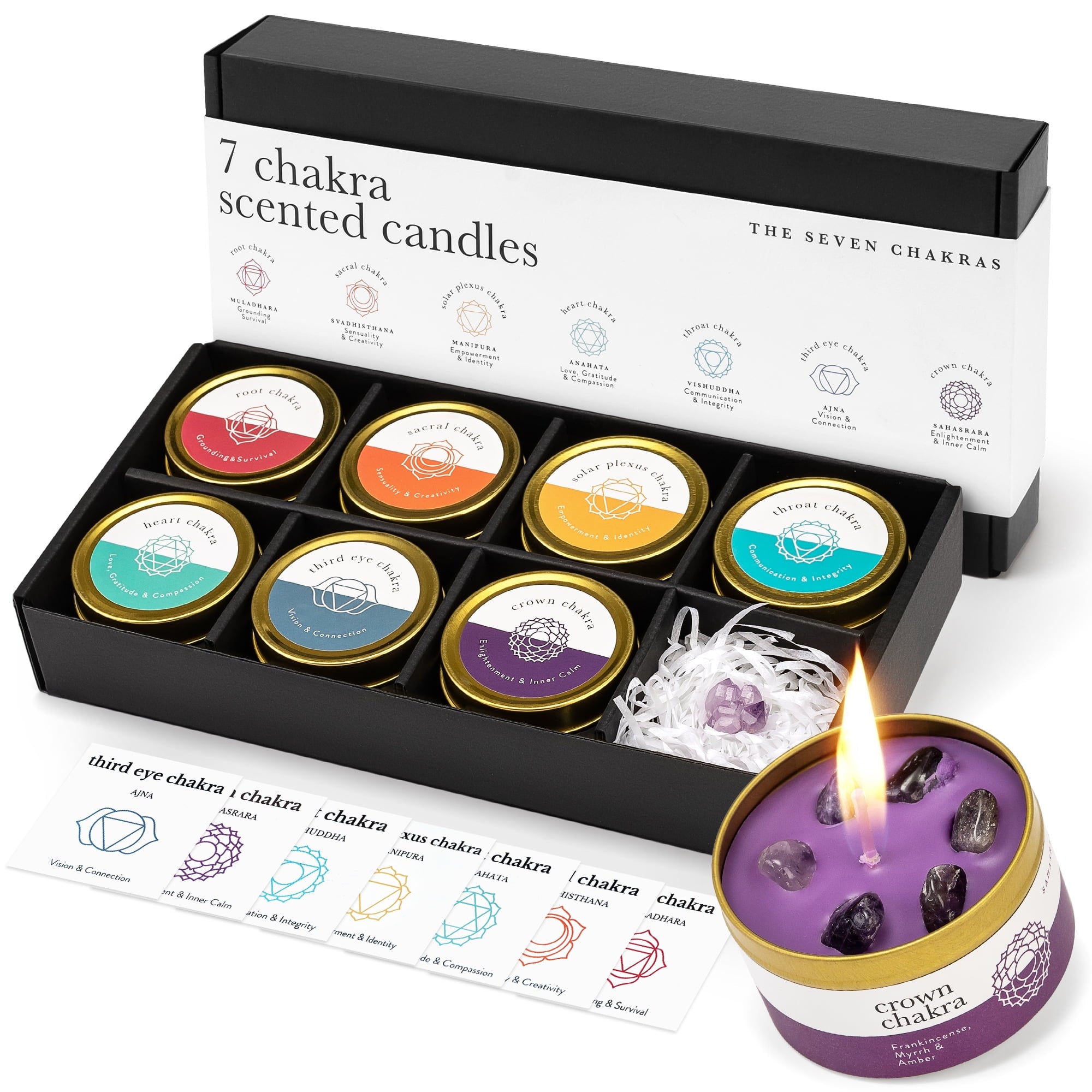 Bougie Méditation Chakra Set7 — bougie, chakra | Boutique NAYA