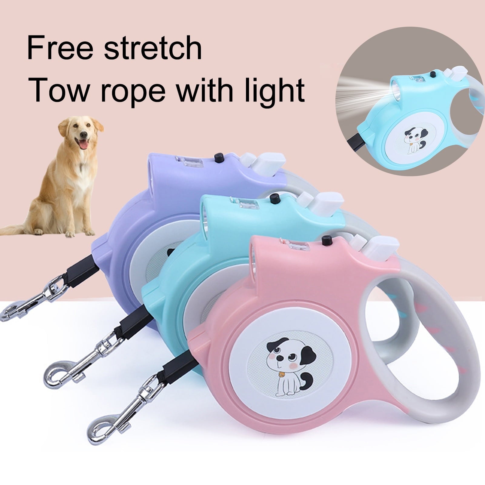 Laisse Rétractable 5m LED Chien — 5m, laisse | Boutique NAYA