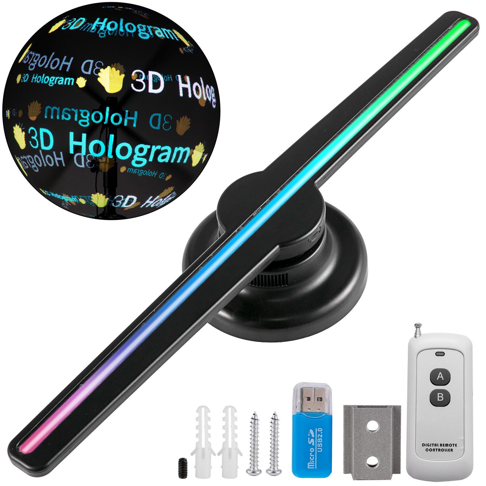 Écran Holographique LED 3D Fan — 3d, ecran | Boutique NAYA