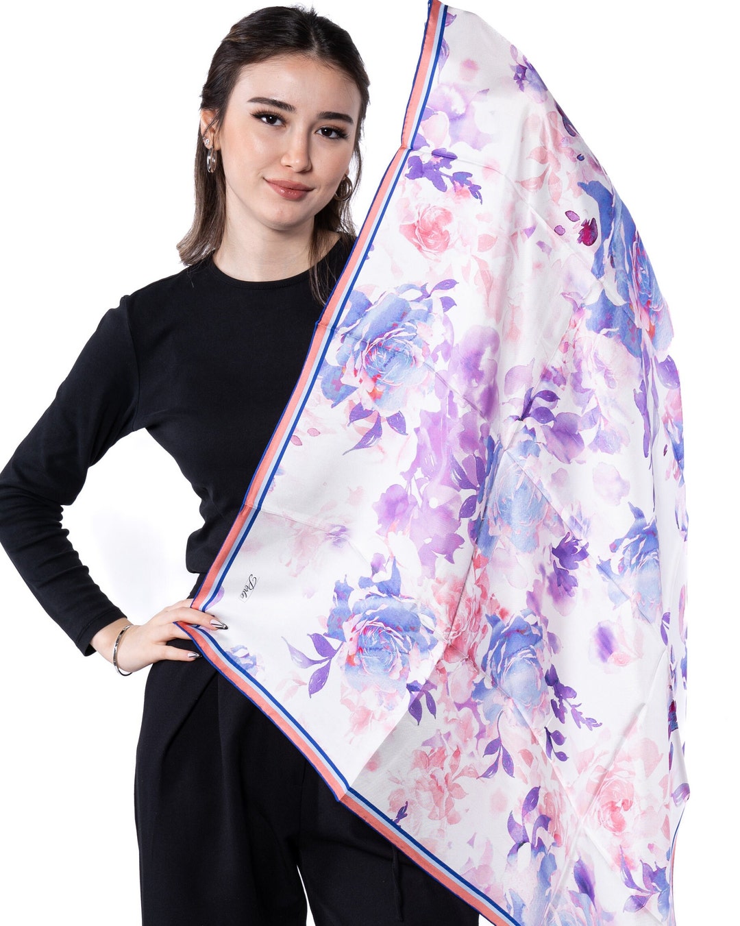 Foulard Soie Léger Imprimé Floral — femme, floral | Boutique NAYA