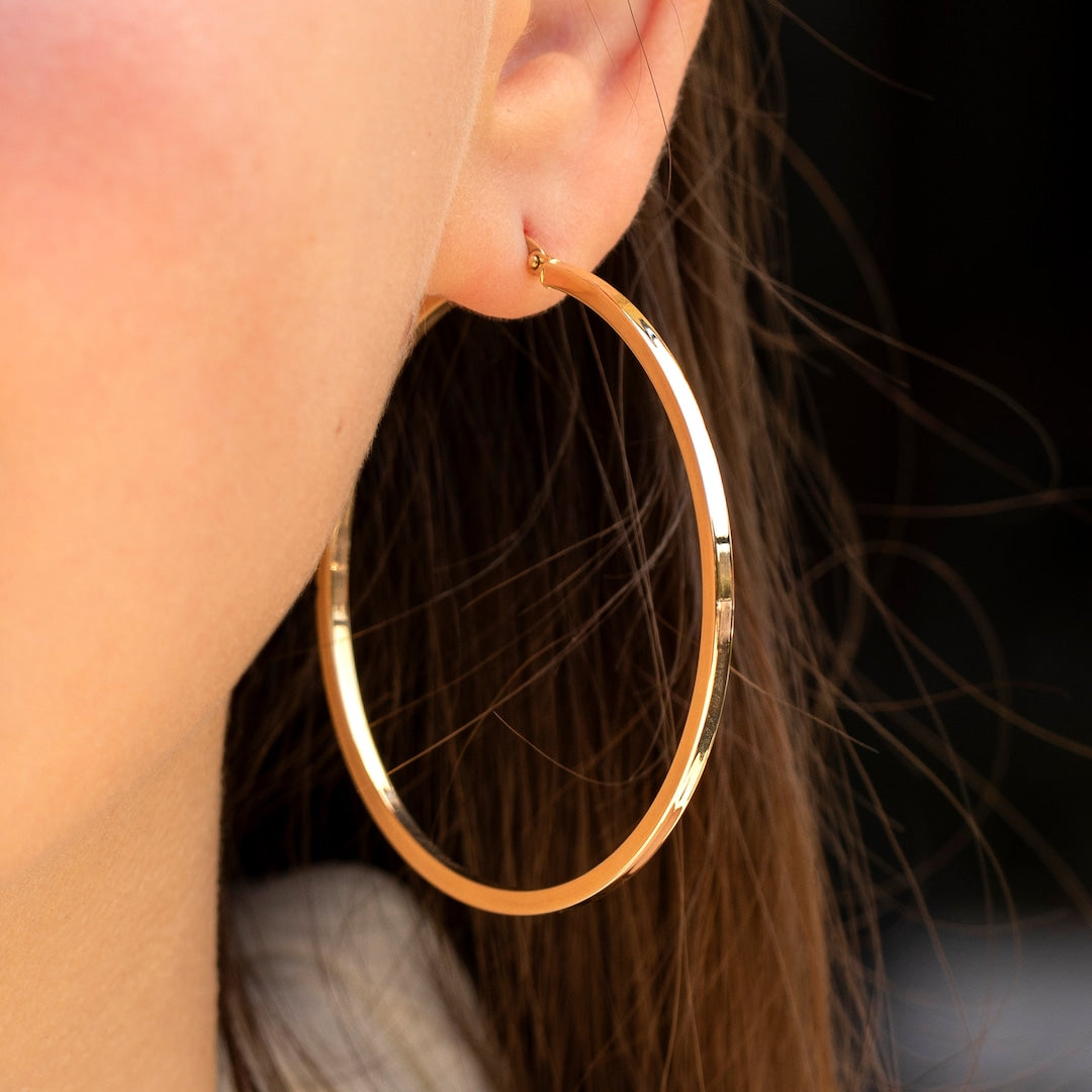 Boucles Oreilles Créoles Dorées — boucles, creoles | Boutique NAYA
