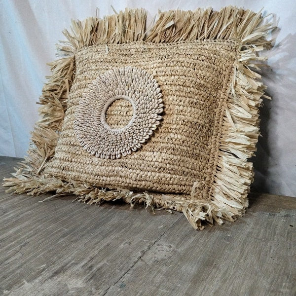 Coussin Paille Naturel Ethnique — coussin, ethnique | Boutique NAYA