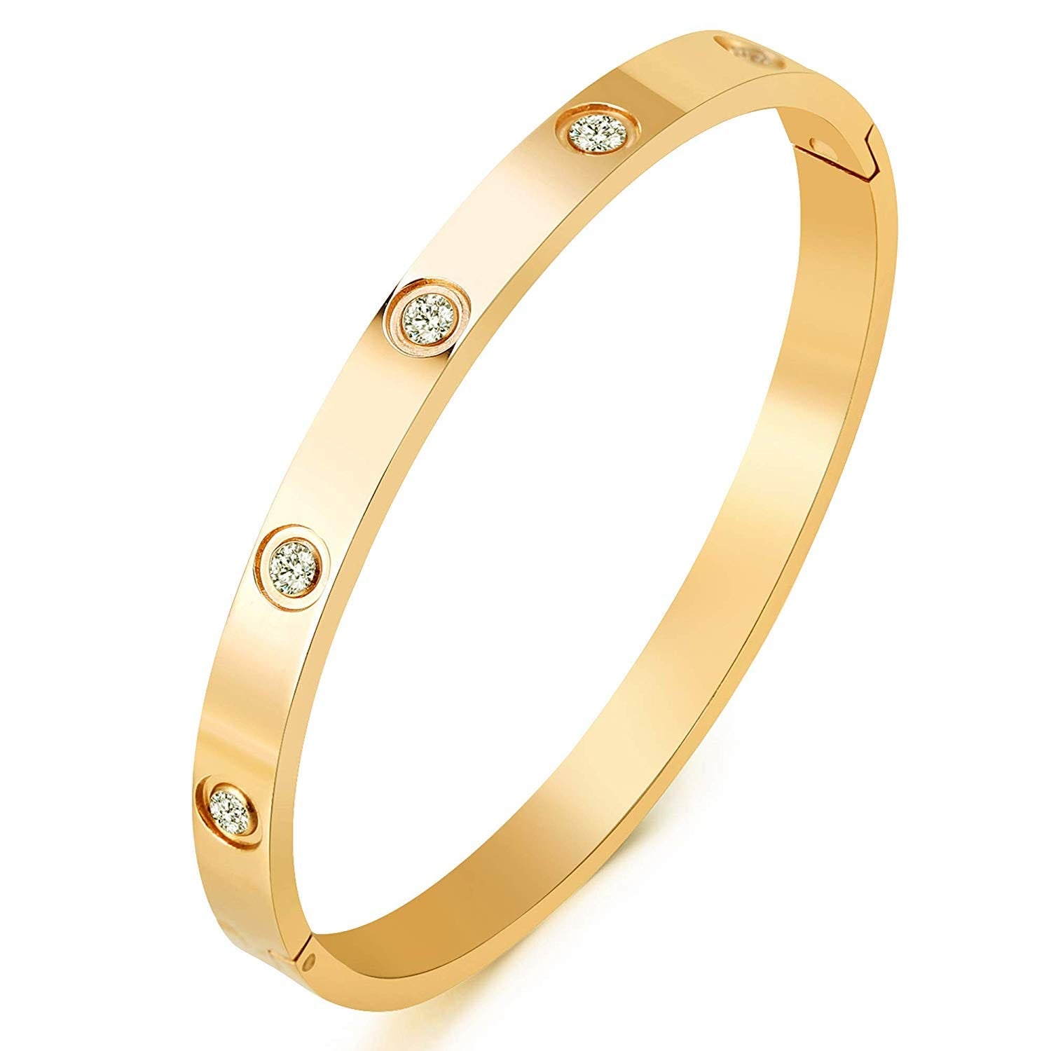 Bracelet Jonc Acier Inox Doré — acierdore, bracelet | Boutique NAYA